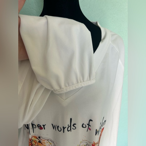 Women's White Butterfly Top - Picture 3 of 5